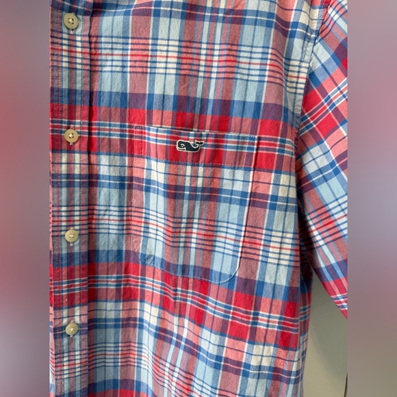 Vineyard Vines Men's Classic Plaid Short Sleeve Button Down Shirt Size Large - Picture 2 of 7